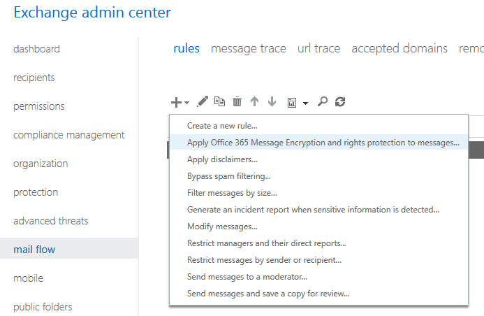 Exchange admin rules
